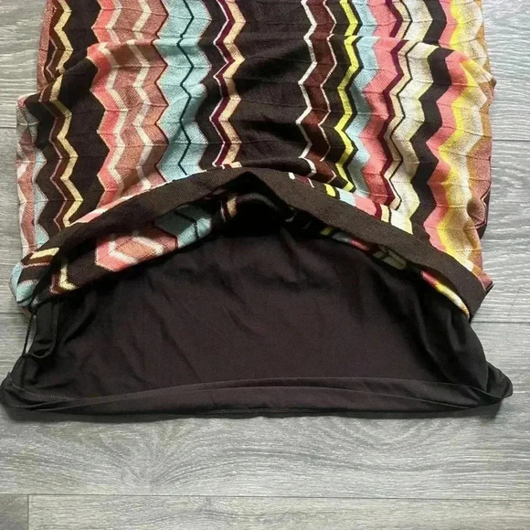 Missoni X Target 20 Yr Anniversary Brown Zig Zag Sleeveless Sweater Dress Size M - Picture 5 of 7